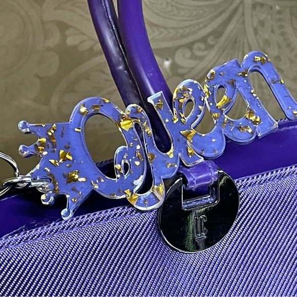 Queen Key Chain / Purse Charm Purse / Gold Sparkle - Picture 4 of 8